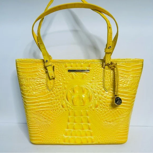 Brahmin Med Asher Buttercup Melbourne Tote & Credit Card Wallet MSRP $390